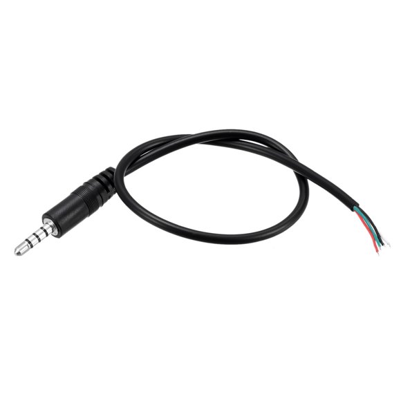 Unique Bargains 3.5mm Male Plug Bare Wire  4 Pole Stereo 1/8' Jack Audio Cable 0.30m,2pack