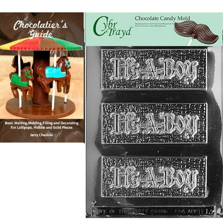 

Cybrtrayd It s a Boy Bar Baby Chocolate Candy Mold with Our Chocolatier s Guide Instructions Manual