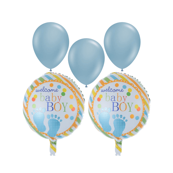 Welcome Baby Boy Balloon Bouquet Baby Shower Decoration Blue Latex Foil