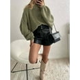 thumbnail image 5 of Women'S Fall Turtle Neck Oversized Sweaters Long Sleeve Chunky Knit Pullover Tops Winter Fashion Clothes Green S, 5 of 9