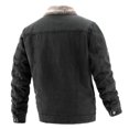 thumbnail image 4 of Chaqueta vaquera gruesa de terciopelo AIOPESON Plus para hombre, chaqueta vaquera de algodón con solapa informal para hombre, chaquetas y abrigos cálidos de invierno con cuello de piel para hombre AIOPESON Cotton, polyester, viscose denim jacket, 4 of 6
