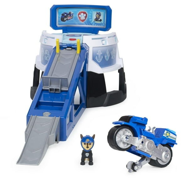 PAW Patrol, Moto Pups Moto HQ Playset with Sounds and Exclusive Chase Figure and Motorcycle Vehicle