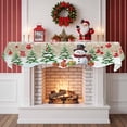 thumbnail image 2 of Rustic Christmas Snowman Fireplace Mantle Scarf, Xmas Balls Stocking Tree Gifts Mantel Cover Table Runner for Home Living Room Door Window, Indoor Outdoor Holiday Party Decor 17" x 60", 2 of 8