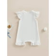 thumbnail image 4 of Bagilaanoe Newborn Baby Girl Rompers Summer Lace Fly Sleeve Bodysuit 3M 6M 12M 18M Infant Short One Piece Jumpsuit, 4 of 7