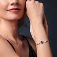 thumbnail image 4 of Gem Stone King 925 Silver & 10K Yellow Gold Green Mystic Quartz White Moissanite & Lab Grown Diamond Bracelet for Women | 6.06 Cttw | Gemstone | Oval 10X8MM and 8X6MM | Fully Adjustable 9 inch, 4 of 5