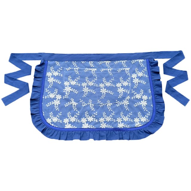 Ficarrico 2 bolsillos cintura camarero camarera medio delantal unisex chef delantales algodón