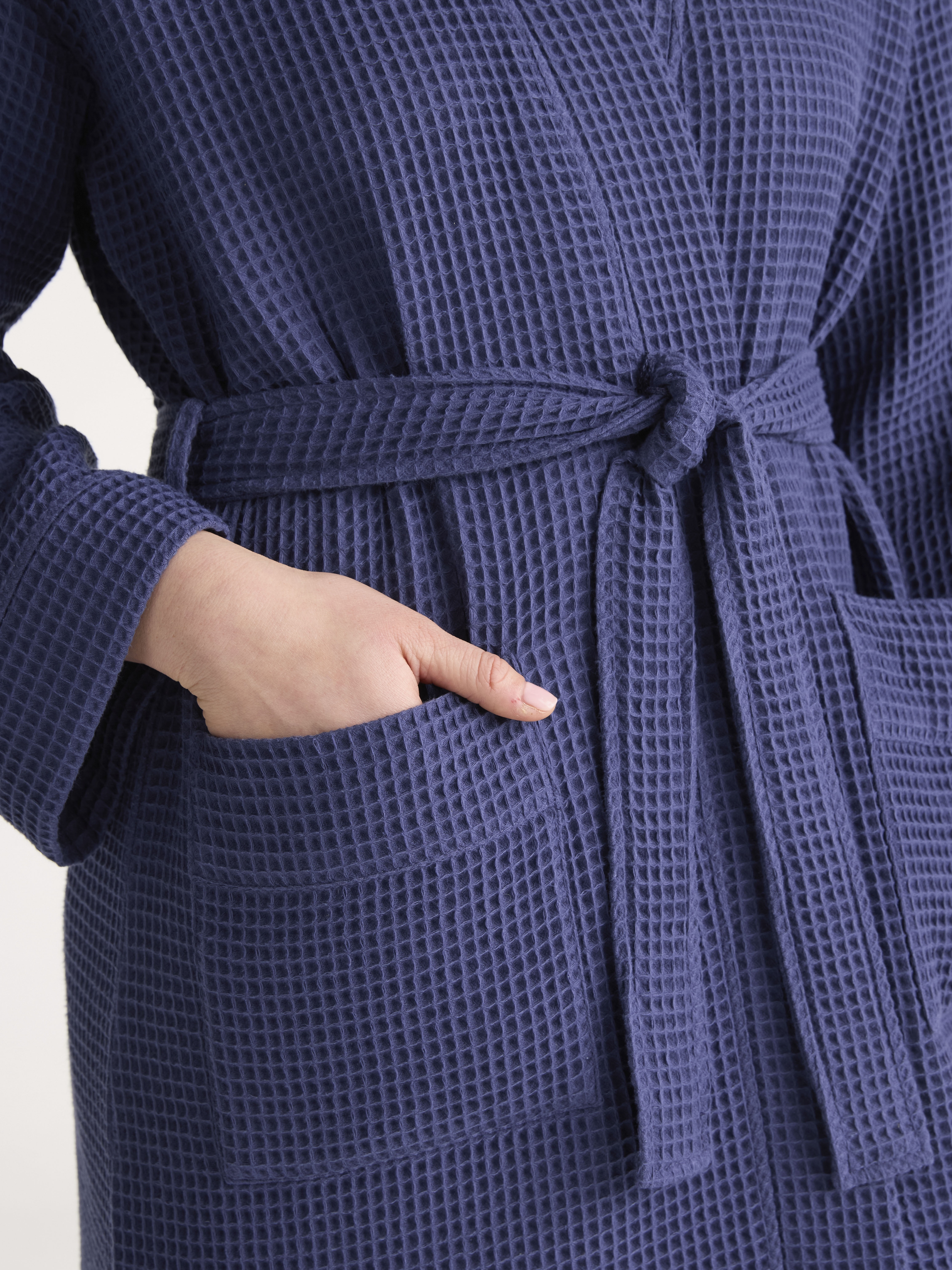 Joyspun Women's Waffle Kimono Short Wrap Robe, Size S-3X