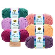 Lion Brand Yarn - 24/7 Cotton - 6 Skein Assortment (Jelly Beans)