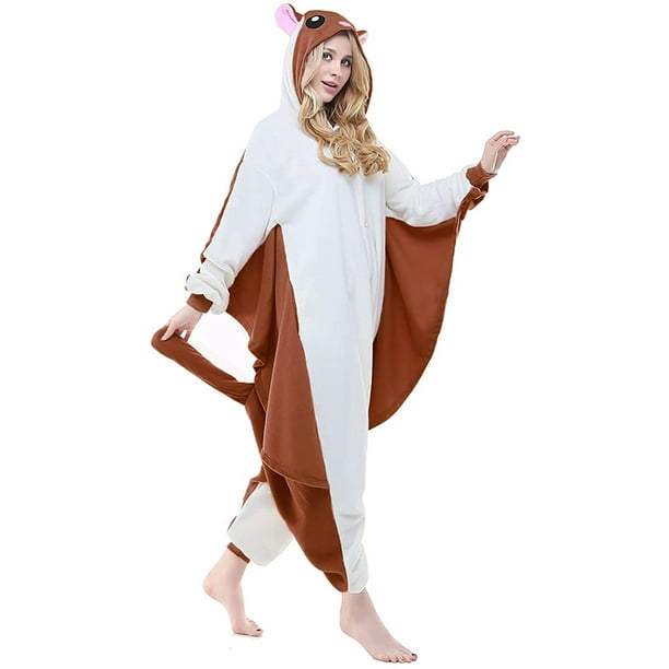 Unisex Adult Kid Flying Squirrel Pajamas- Plush One Piece Costume 