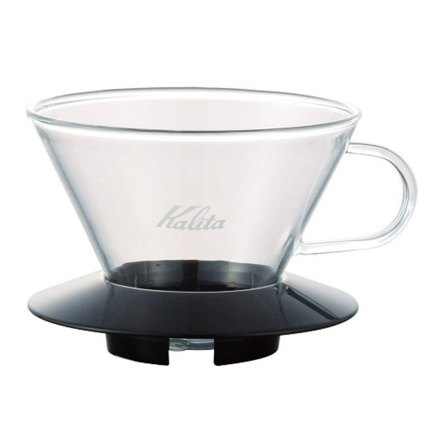 Gotero de café Kalita Wave 185, cristal resistente al calor, negro Kalita NA