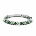 thumbnail image 2 of HeartsAndYou 1ct Natural Green Emerald Eternity Wedding Band Ring 100% 14k SOLID White Gold, 2 of 9