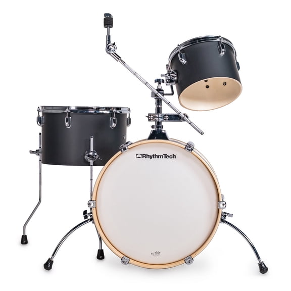 Rhythm Tech SessionGo 3-Piece Compact Drum Kit – 18” Bass Drum – Poplar Shells With Travel Bags