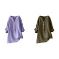 thumbnail image 1 of (2-Pack) Rinsvye Womens Solid Color Long Sleeve Mandarin Collar Blouse Women Clothing Timeless Design, 1 of 4