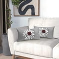 thumbnail image 6 of Burgundy White Daisy Pillow Covers 12x20 Set of 2 Spring Summer Grey Colored Decorative Throw Pillows Outdoor Modern Art Flower Pillowcase Lumbar Linen Cushion Case for Home Sofa Couch Bed, 6 of 6