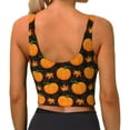 thumbnail image 3 of Lsque Orange Pumpkin And Autumn Maple Printed Women'S Sports Bra, Compression, Moisture Wicking, High-Impact Sports Bra For Women,Supportive sports bra-Large, 3 of 9