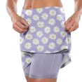 thumbnail image 3 of FASHOFT Tennis Skirt For Women Floral Printed Double Layer Skort With Pockets Elastic For Fitness And Casual Sports Wear Womens Athletic Skirts Purple, 3 of 7