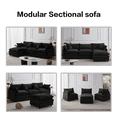 thumbnail image 5 of EHANCIS 105" Modular Sectional Sofa, 3 Seater Chenille L Shape Couch with Ottoman, Black, 5 of 11