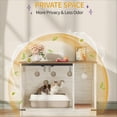 thumbnail image 5 of 31.5" Cat Litter Box Enclosure, Hidden Cabinet Furniture with Bell for Indoor Cat, Farmhouse Style, Rustic Brown and White, 5 of 8