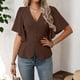 thumbnail image 3 of Casual Tops V-Cuello Manga Corta Suéter Camisa Moda Tee para las Mujeres Elegante Blusa de Verano, 3 of 5