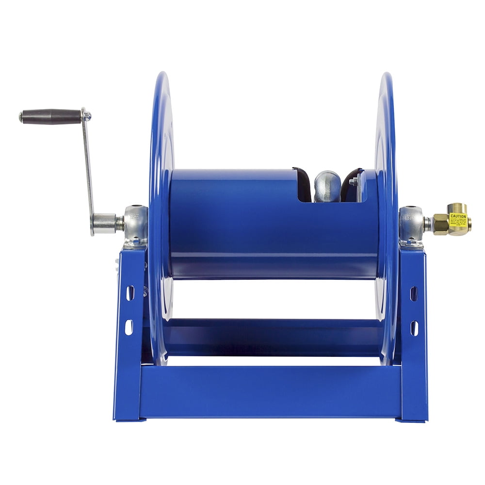 Coxreels 1125 Series Steel Hand Crank Hose Reel 100 Foot Hose Capacity, Blue