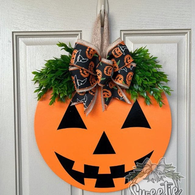 Colgador de puerta de patio trasero de Halloween exquisita decoración colgante de tablón para valla de patio