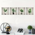 thumbnail image 2 of 4pcs Green Plants Wall Sticker 3D Effect Removable Mural Vinyl Decals Peel And Stick Living Room Bedroom Decoration Seasonal Home Decorative Ornaments, 2 of 4