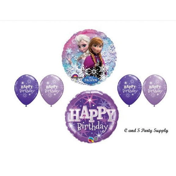 Frozen Purple 6 piece Disney Movie BIRTHDAY PARTY Balloons Decorations Supplies