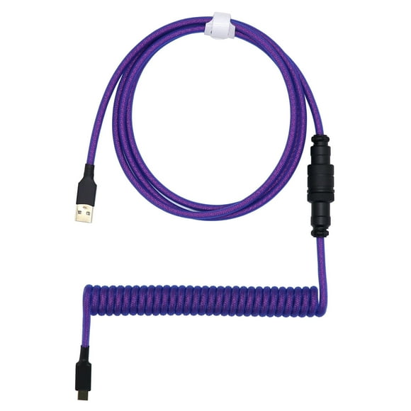 Kraken Cosmic Coiled Keyboard Cable - Artisan Cosmic Nebula Coiled USB C Cable with Aviator Connector for Mechanical Gaming Keyboards (Cosmic)