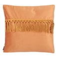 thumbnail image 2 of SAFAVIEH Anaster Solid Fringe Pillow, 18" x 18", Orange, 2 of 6