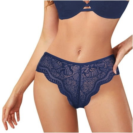 

YYDGH Sexy Lace Thongs for Women Underwear Stretch Strap Panties T-Back Briefs Corss V-Waist Bikini Thongs G-Strings Blue M