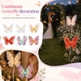thumbnail image 3 of 3D Lighted Butterfly Garden Decoration with LED Lights, Light Pink, Outdoor Wedding Garden Ornament, 3 of 6
