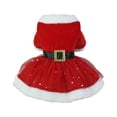 thumbnail image 2 of Disfraz navideño para perro, de Papá Noel, con abrigo polar de invierno, suave, transpirable y cálido, color rojo, para perro y gato, divertido, para fiesta de mascotas, talla L, 2 of 6