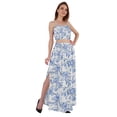 thumbnail image 2 of Bimba 2 Pcs Sexy Beach Party Wear Dress For Womens Printed Smocked Crop Top & Long Skirt CoordSet, 2 of 7