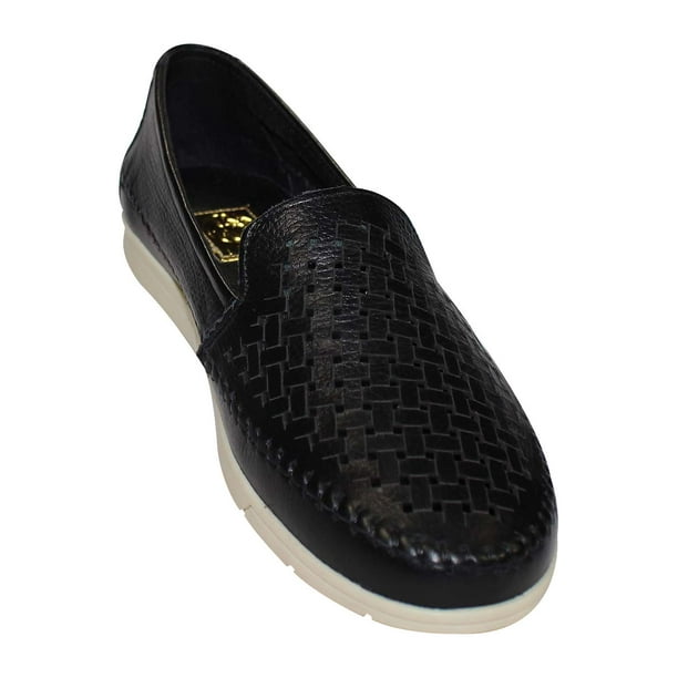 MOCASIN CASUAL MUJER NEGRO PIEL 704 LEON 704p