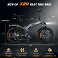 thumbnail image 5 of GOKEEP X20 Adults Electric Bike, 750W Motor, 48V 21.3AH Removable Dual Lithium Battery, 20" x 4.0 Fat Tire Folding E-Mountain Dirt Bike, UL2849 Certified, Gray, 5 of 6
