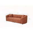 thumbnail image 3 of 87" Modern Orange Curved Sofa: Plush Bouclé, Durable Frame for Living Spaces, 3 of 13