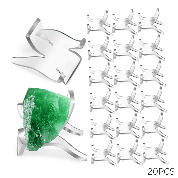 MODANU 20Pcs Rock Display Stand Holder 1.15"x 1.5"x 1.2" Clear Acrylic Display Stands Easels Pedestals for Crystal Geodes Mineral Agate Fossil Coral Gemstone Collectibles