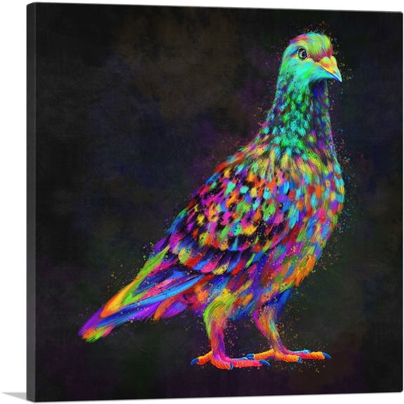 ARTCANVAS Pigeon Dove Bird Canvas Art Print - Size: 26" x 26" (1.50" Deep)