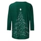 thumbnail image 3 of Camisetas de Navidad para Mujeres, 3/4 Manga Cuello Redondo Blusa con Estampado de Vacaciones, Top de Moda Casual, 3 of 5