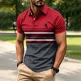 thumbnail image 5 of OIOLOYJM Mens Golf Shirts Summer Short-Sleeve Mesh Color Block Casual Quick Dry Lightweight Polo Shirts Trendy Business Athletic Collared Tops Red 2XL, 5 of 5
