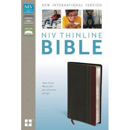Pre-Owned NIV, Thinline Bible, Imitation Leather, Gray/Burgundy, Red Letter Edition (Unknown) 0310435854 9780310435853