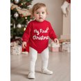 thumbnail image 6 of Miaouyo Infant Baby Boy Girl Christmas Rompers 0 3 6 12 18 Months Letters Embroidery Crew Neck Long Sleeve Jumpsuit, 6 of 9