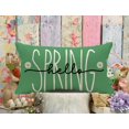 thumbnail image 4 of Green Hello Spring Decorations Pillow Cover, 12 x 20 Inch Spring Saying Farmhouse Cushion Case for Sofa Couch(Green,12''''x20''''), 4 of 6