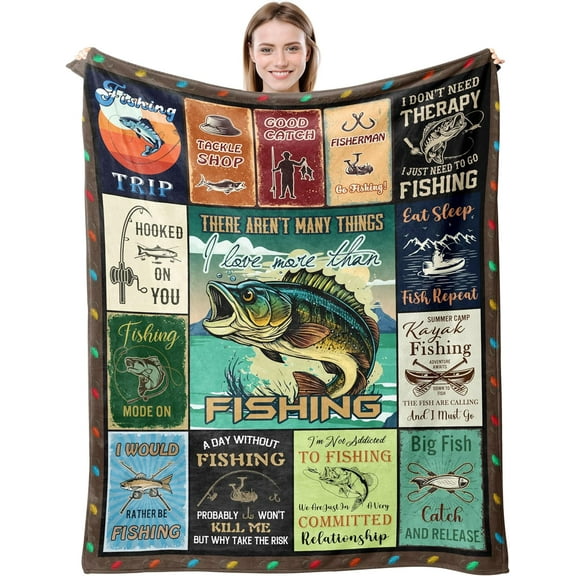 Fishing Gifts for Men Blanket, Fishing Gifts, Gifts for Men Who Love Fishing, Best Fishing Gift for Fishing Lovers, Fathers Day Fishing Gift, Funny Fishing Gift for Fisherman Blanket 50"X60"
