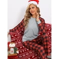 thumbnail image 3 of DARING DIVA Women's Family Plaid Print Top and Pants Pajama Set M Red, 3 of 6