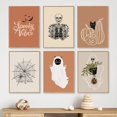 thumbnail image 4 of Pintura de arte de pared de Otoño de esqueleto de diente fantasma de Halloween botánico, carteles nórdicos e impresiones, arte de pared de sala de estar personalizable, 4 of 4