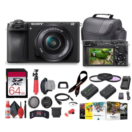 Sony a6700 Mirrorless Vlogger Camera with 16-50mm Lens   64GB Card   More - Bundle(International Model)