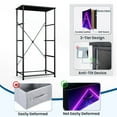 thumbnail image 4 of Dresser for Bedroom with 4 Storage Drawers Future Neon Squares Light Tunnel Reflections Abstract Texture Dressers Chest of Drawers Steel Framed Fabric Closet Organizers for Entryway Dorm, 4 of 7