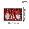 thumbnail image 2 of Winter Gnomes Placemats Set of 4, Christmas Snowflakes Xmas Trees Linen Table Mats, Red Black Buffalo Plaids Non-Slip Place Mats for Kitchen Dining Holiday Decor, 12x18 Inch, 2 of 6