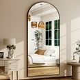 thumbnail image 5 of BEAUTYPEAK 79"x 38" Oversized Full Length Mirror Arch Standing Floor Mirror Full Body Mirror, Black, 5 of 9